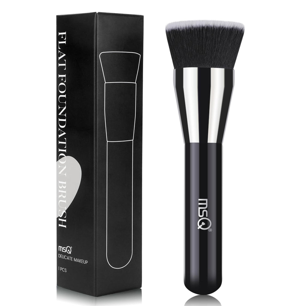 MSQ Foundation Brush for Liquid Makeup, Flat Top Kabuki Foundation Brush Premium Makeup Brushes for Liquid, Cream and Blending Powder Brush (Pink)