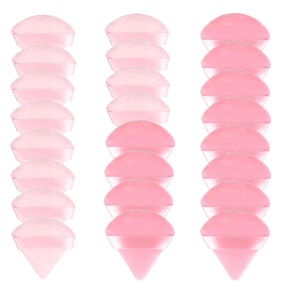 24 Pieces Powder Puff, Triangle Makeup Puff Cotton Powder Face Washable Body Powder Puff for Loose Powder Body Cosmetic Foundation Sponge Makeup Tool (8B8W8N)
