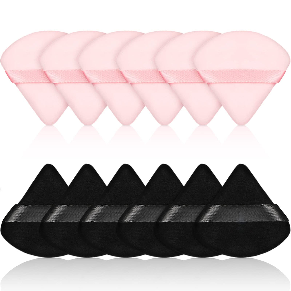 Maitys 12 Pcs Powder Puff Triangle,2.83 Inch,Black
