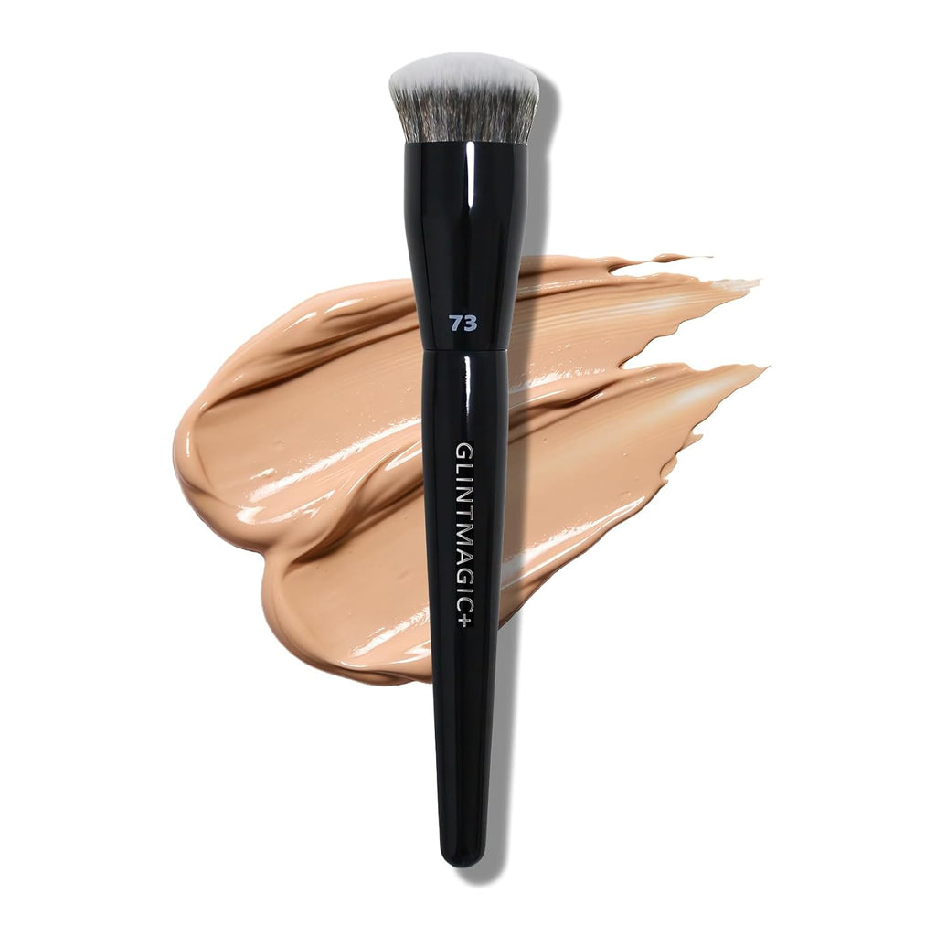 GlintMagic Professional Foundation Brush - Streak-Free, Polished Finish for Liquid, Cream & Powder | Dense & Soft Bristles, Easy to Clean, All Skin Types