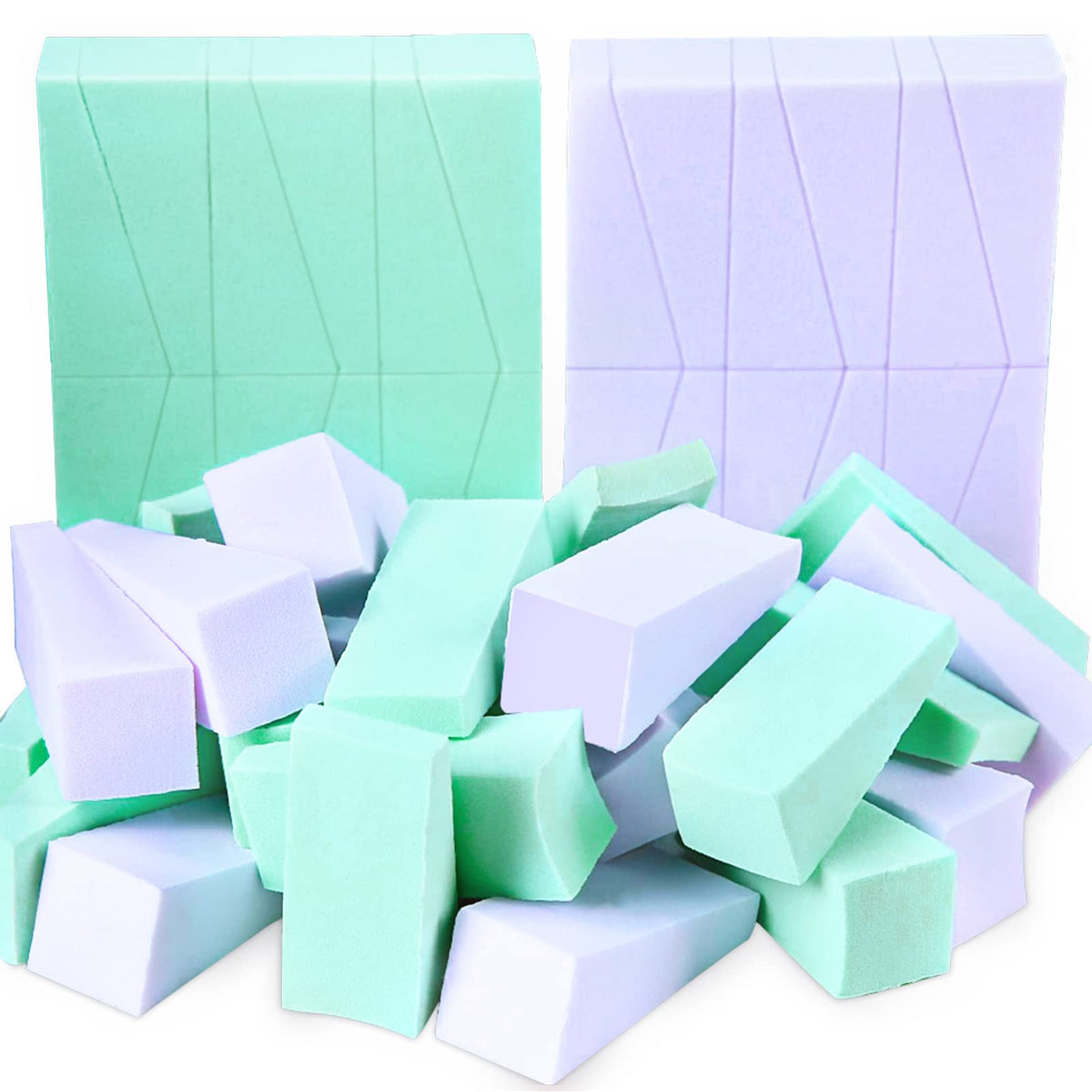 Teenitor Makeup Sponge Mini Applicator Wedges, 48 Pieces Cosmetic Wedges Sponges, Disposable Makeup Applicator For Foundation Liquid Cream Latex Free