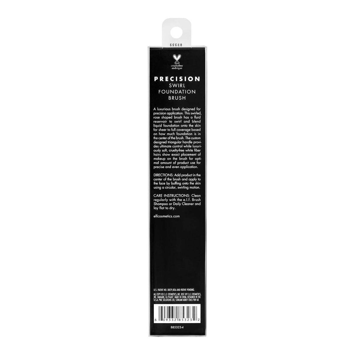 e.l.f. Precision Swirl Foundation Brush, Blends Liquid Foundation Smoothly Onto Skin, Triangular Handle For Ultimate Control, Vegan & Cruelty-Free