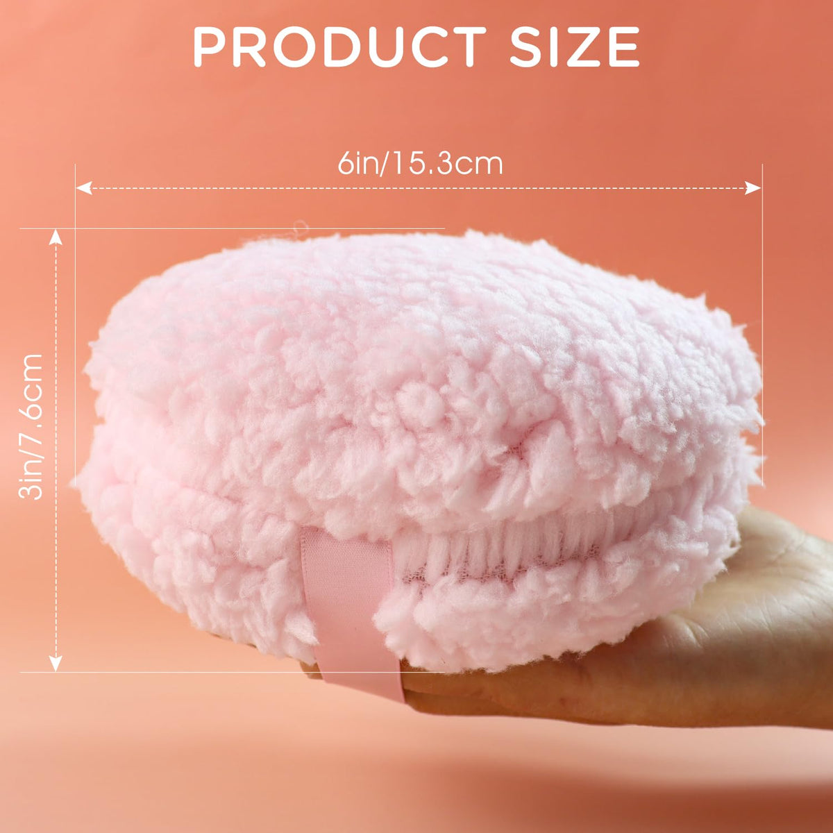 Soft Powder Puff, 6” X 3” Body Powder Puff, Oversize Dust Puffs for Women