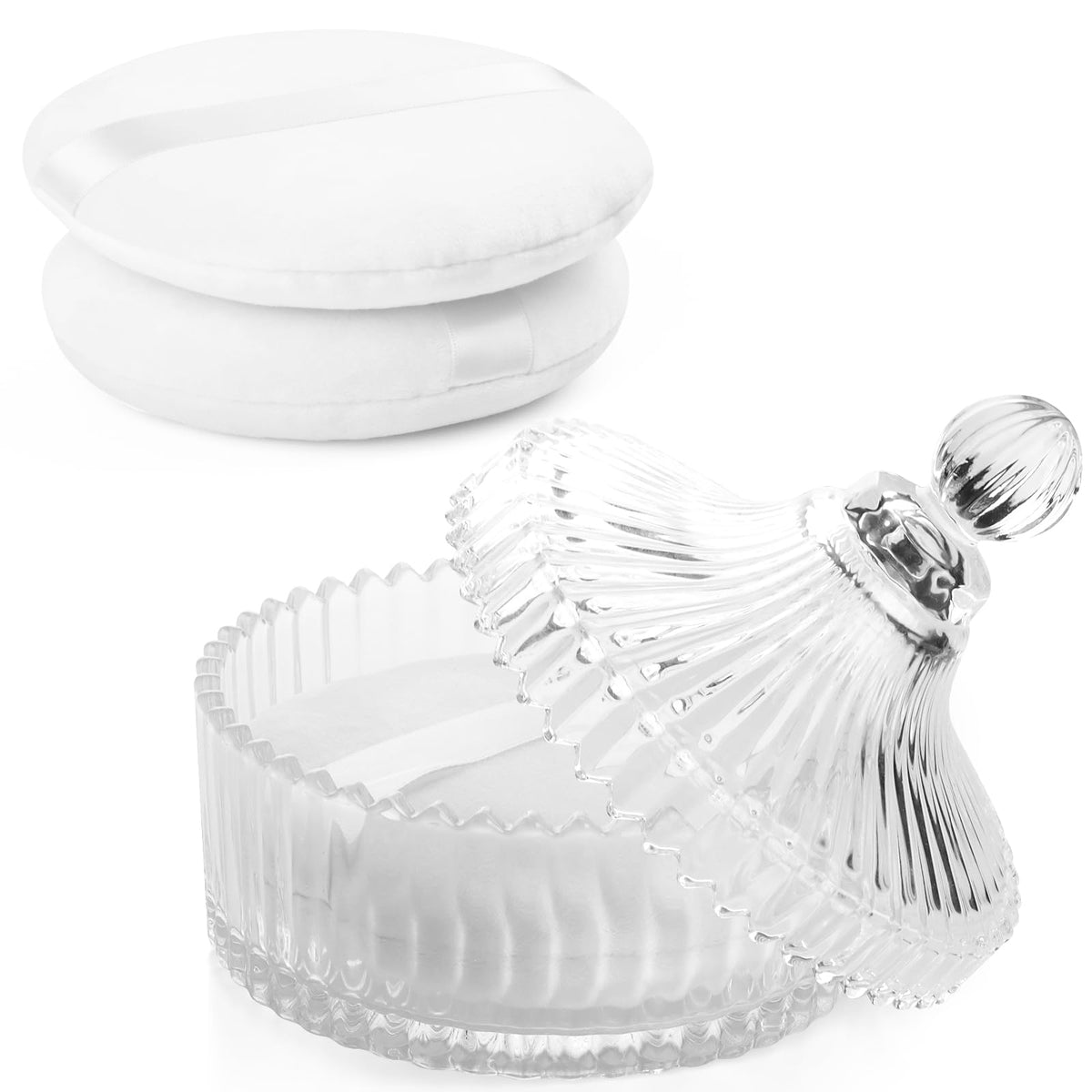 Body Powder Puff Extra Large 6" Soft Dusting Powder Puff for Women Bath and Face Makeup Setting Powder Applicator - Perfect for Talcum or Loose Powder, Big Beauty Sponge (White 6" Only Puff)