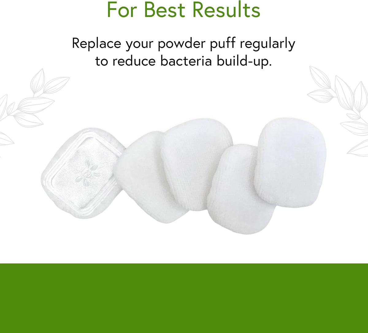 Honeybee Gardens Cotton Cosmetic Powder Puff Replacement Pads, White 5 Pack