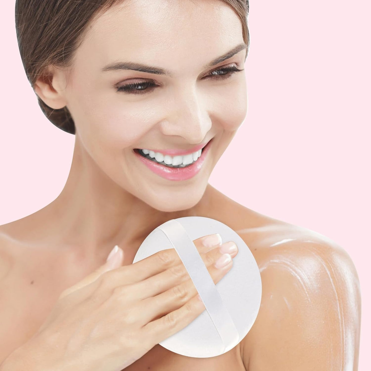 4 Pack Extra Large Body Powder Puff, Soft Cotton Powder Puffs 4.13 Inch Dusting Powder Puff Washable Round Powder Puffs for Woman Baby Body Face Loose Dusting Powder