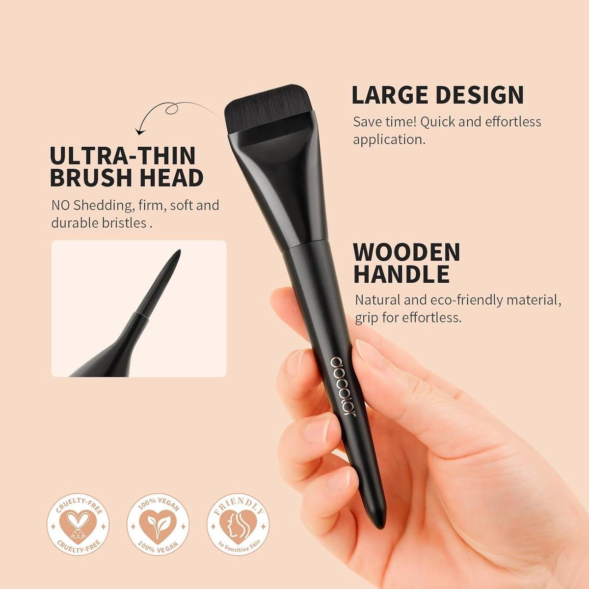 Flat Foundation Brush By docolor - Korean Makeup Spatula Brush