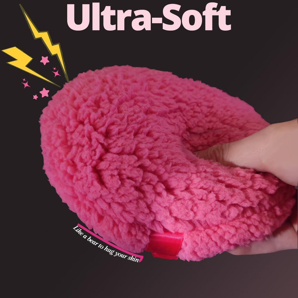 6" Large Body Powder Puff and Container,Rose Pink