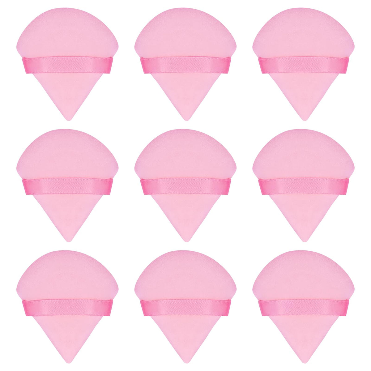 2Pcs Triangle Powder Puffs, Face Makeup Puff for Body Loose Powder Beauty Makeup Tool Black