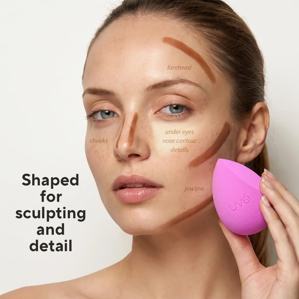 Uvé Makeup Sponge Set, Professional Blender, Pack of 3 (Helio)