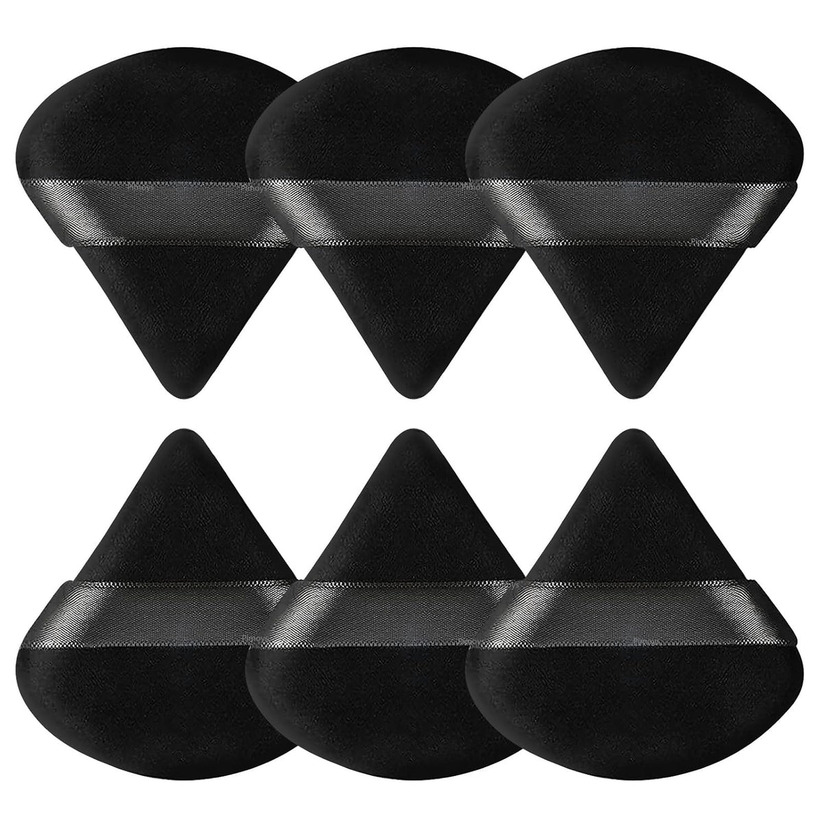 Pimoys Powder Puffs, 6 Pack Triangle Makeup Puff, Black