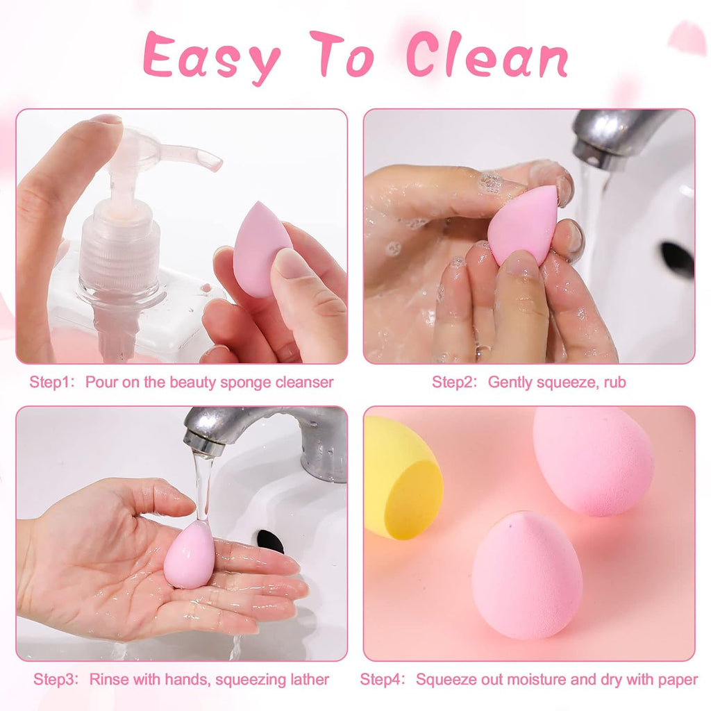 40 Pcs Mini Makeup Sponges, Multi-Color, Latex-Free, with Case