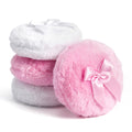 Large Fluffy Body Powder Pad, 4Pcs 3.5 Inch Soft Body Powder Washable Reusable Round Loose Puff for Adult 4 Color