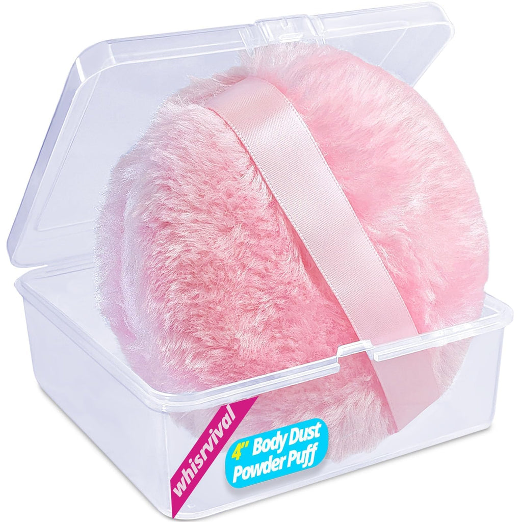 4" Large Powder Puff, Soft Fluffy Dusting Powder Puff for Body with Case