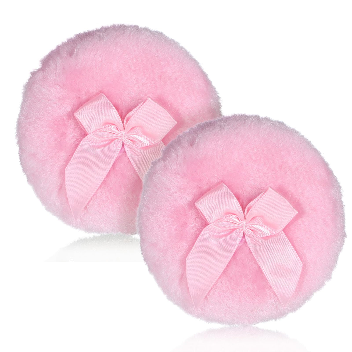 2 Pcs Large Fluffy Powder Puffs, 3.4 Inch Soft Body Powder Puff Washable Reusable Dusting Big Fluffy Puff for Wet Dry Makeup Face Body