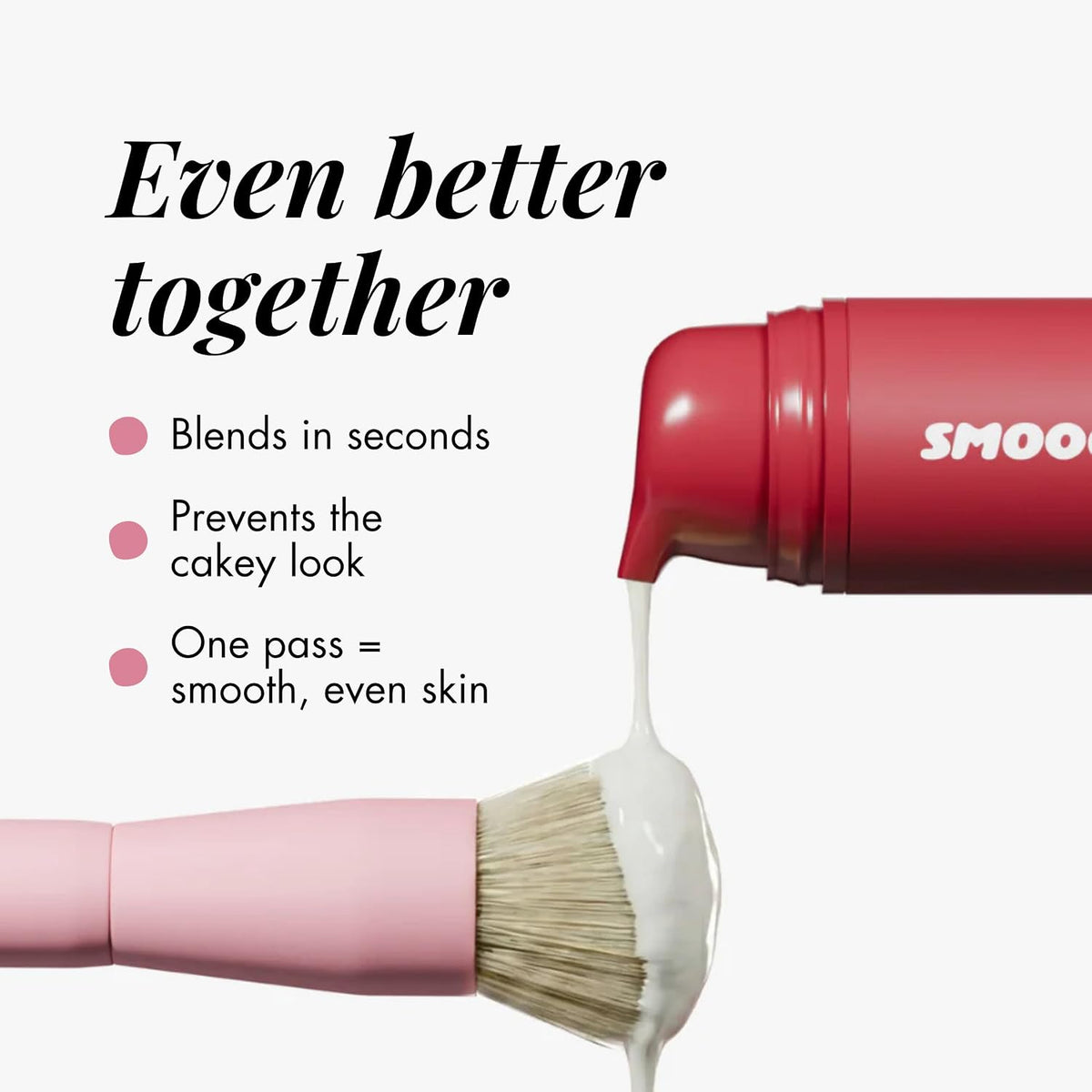 Smooche Liquid Makeup Brush, Face Makeup Brush for Liquid Foundation, BB Cream & Tinted Moisturizer, Dense Soft Bristles for Seamless, Streak-Free Blending and Buildable Coverage