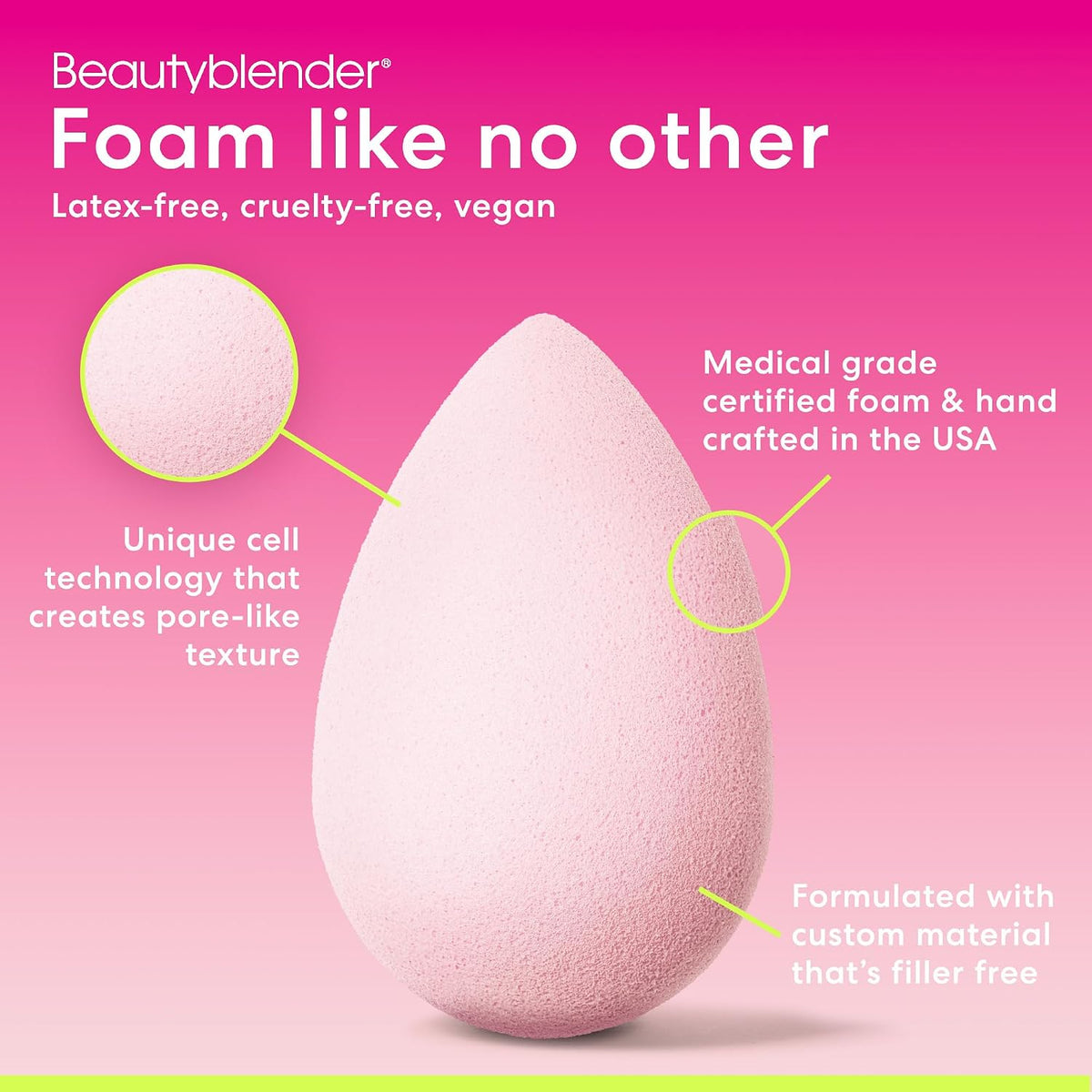 Beautyblender Bubble Makeup Sponge, Streak-Free Finish, Vegan