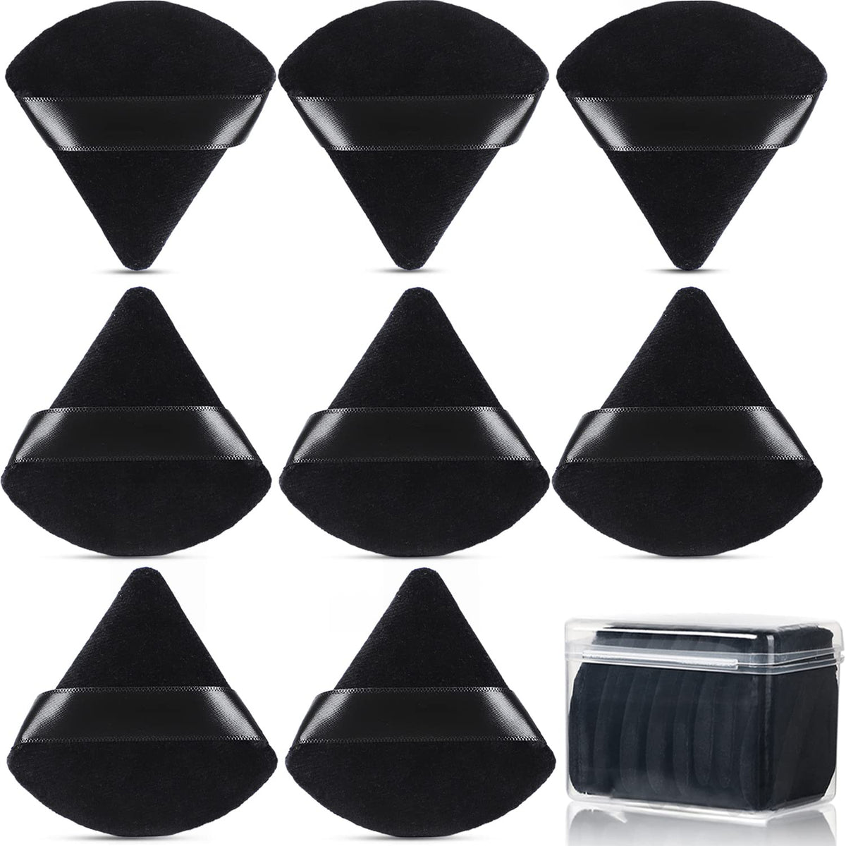8Pcs Powder Puff, Dual Wet Dry for Triangle Makeup Puff,Pink