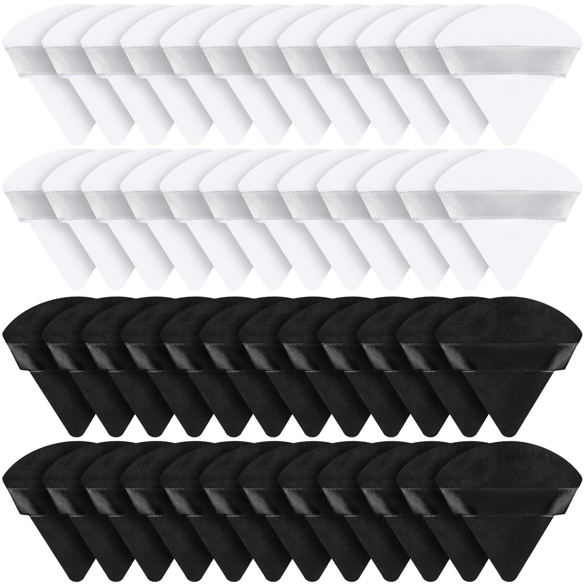 Suclain 48 Pcs Triangle Powder Puff Velour Makeup Sponges,Black