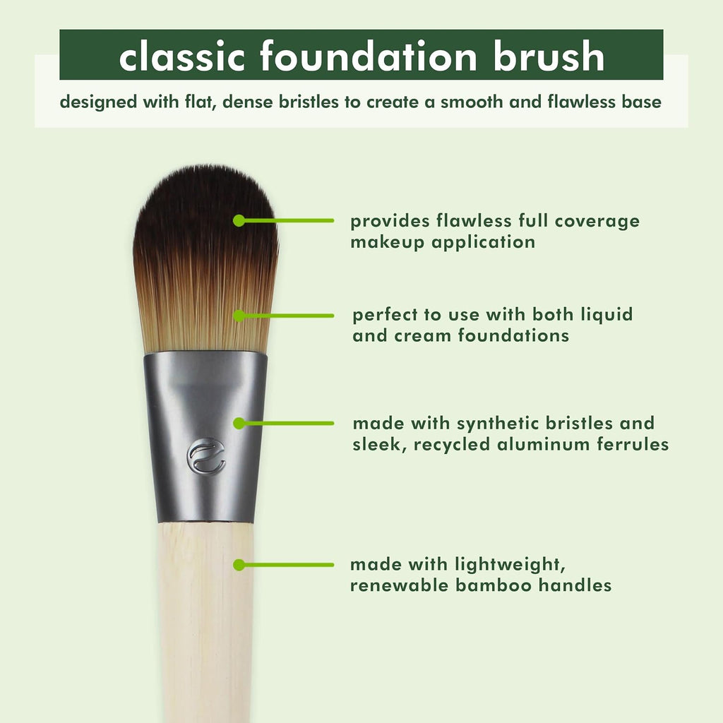 EcoTools Classic Flat Foundation Brush for Natural Makeup, 1 Count