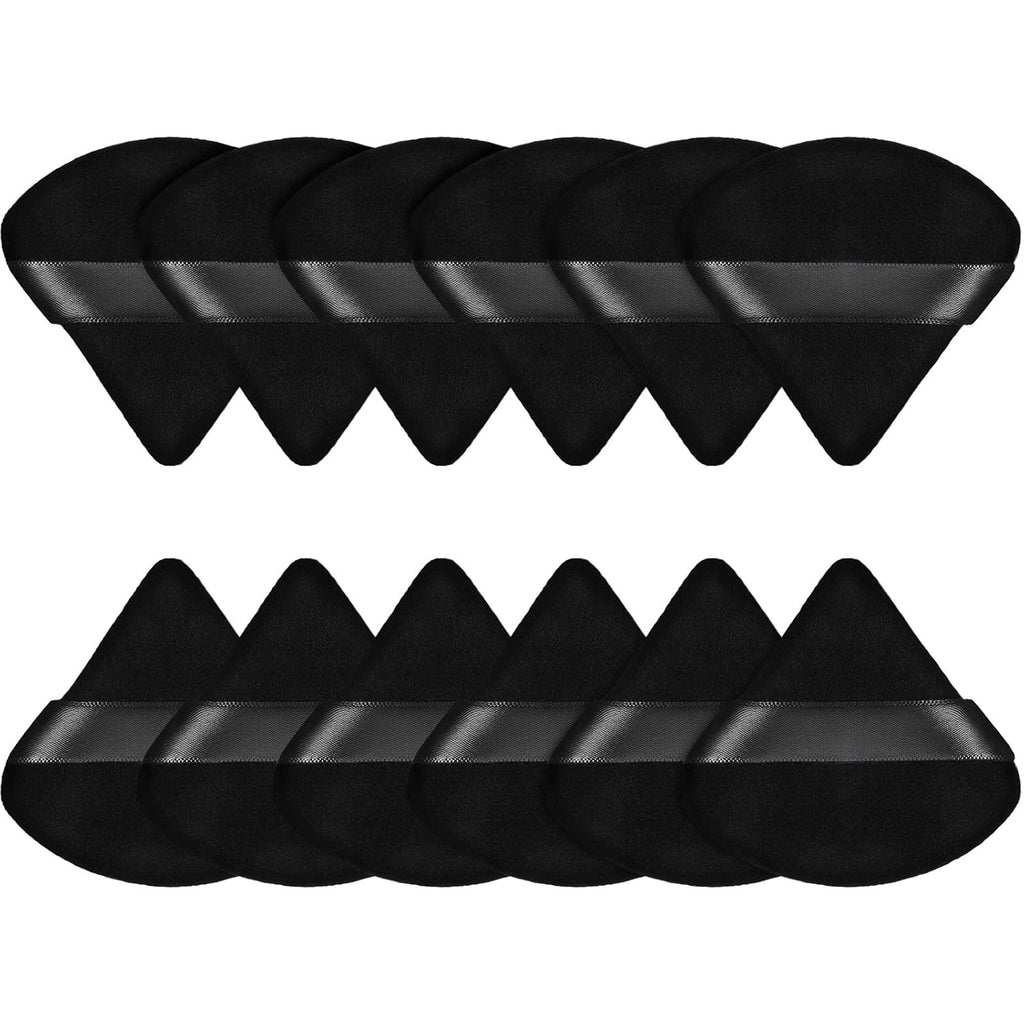 Maitys 12 Pcs Powder Puff Triangle,2.83 Inch,Black