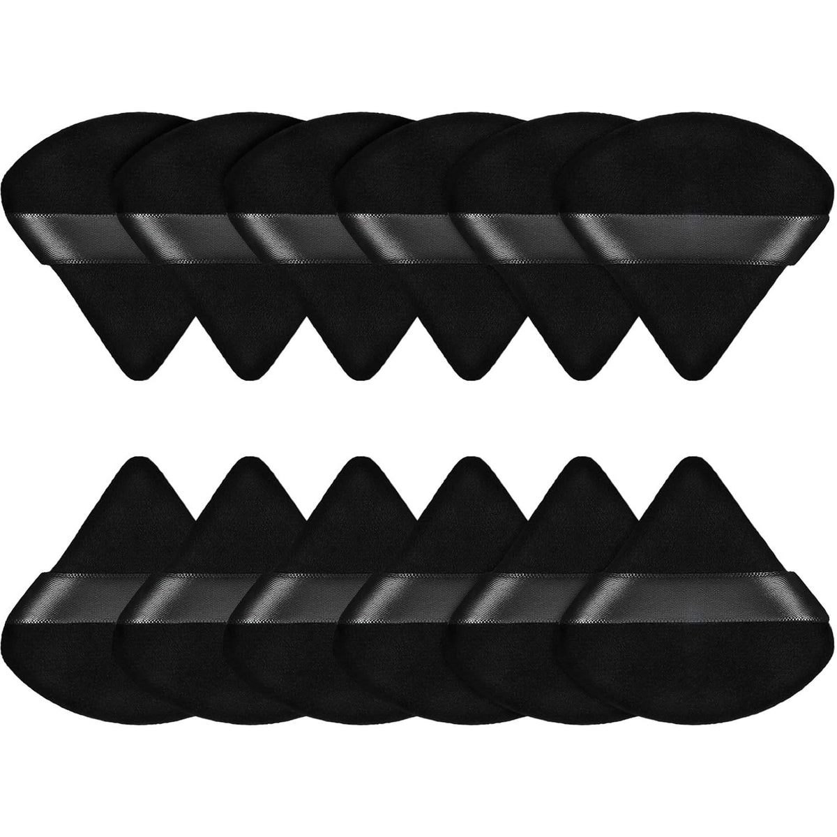 Maitys 12 Pcs Powder Puff Triangle,2.83 Inch,Black
