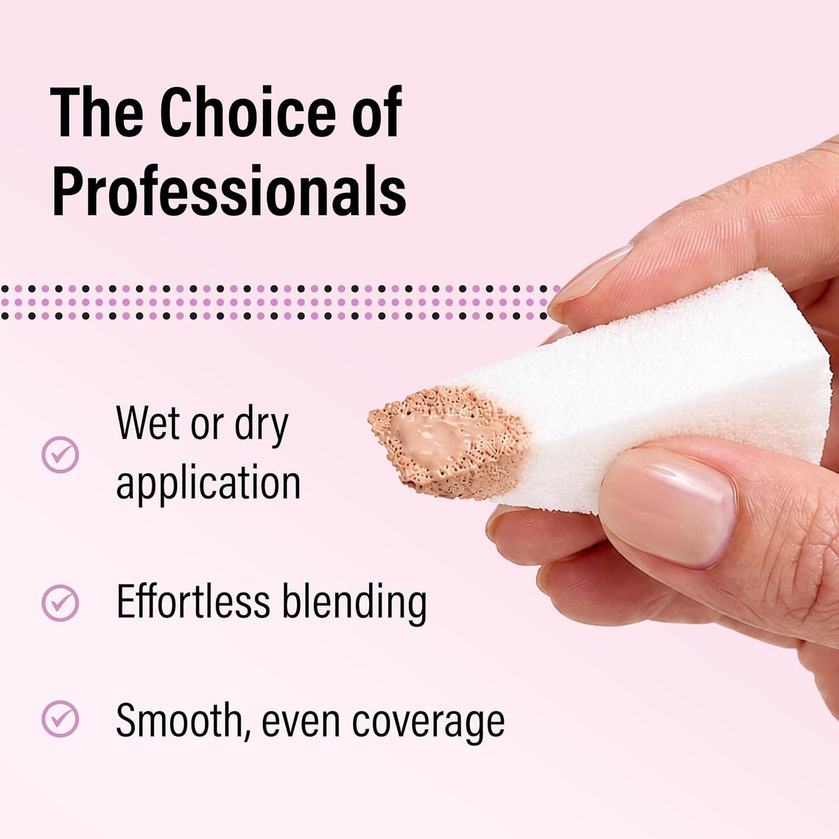 Artist's Choice Makeup Wedges, Triangle Cosmetic Sponges, 100 Pack