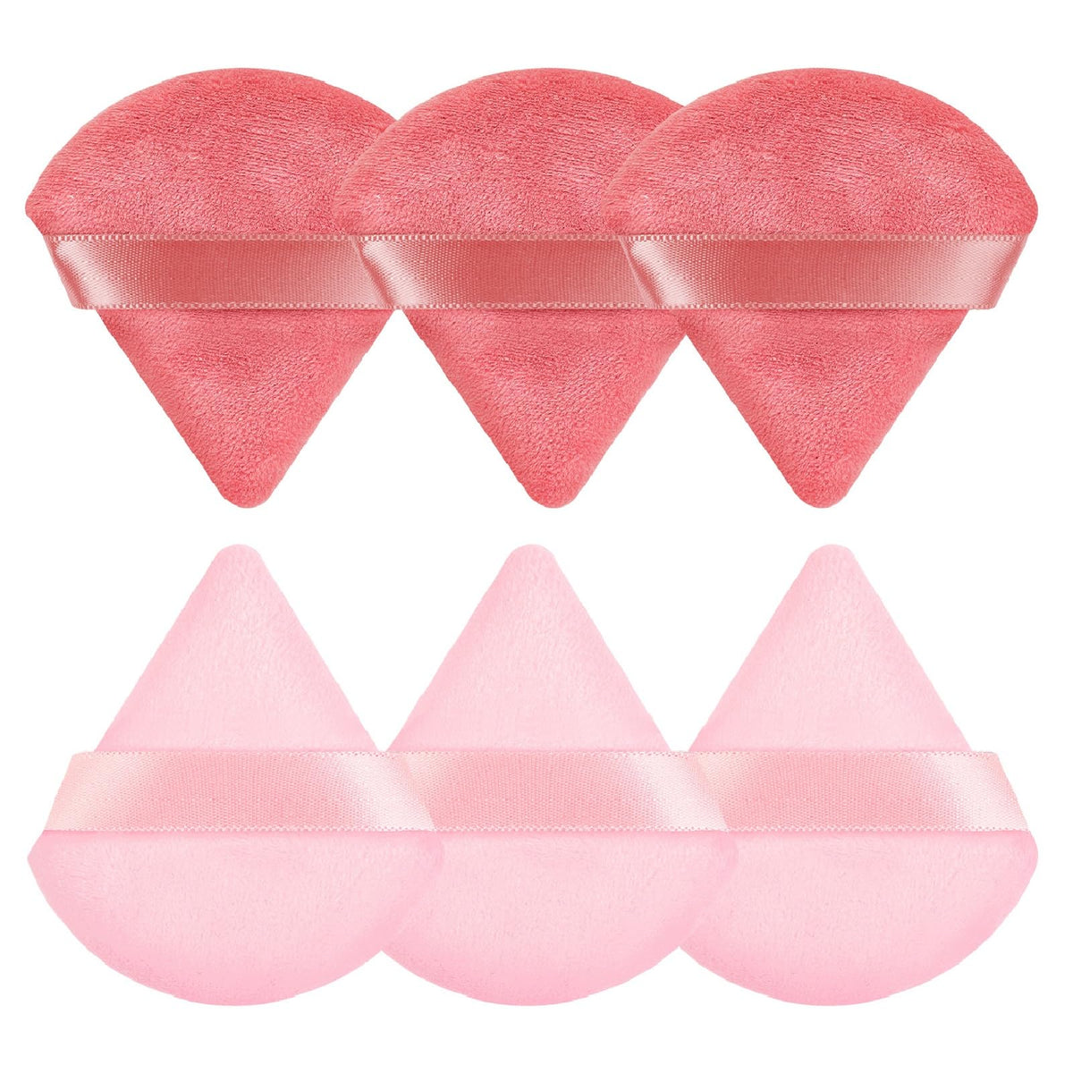 Pimoys Powder Puffs, 6 Pack Triangle Velour Face Sponges for Powder