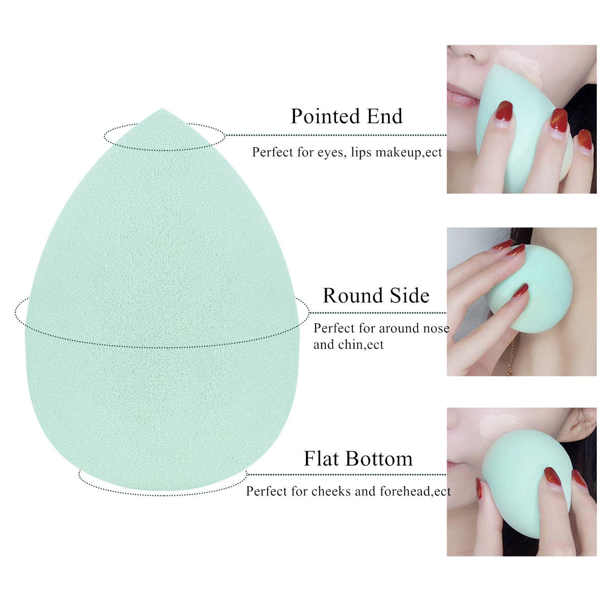 BTYMS 10 Pieces Makeup Sponge Blenders Beauty Sponges Egg Shaped Blending Sponge Foundation Applicator Cosmetic Sponges
