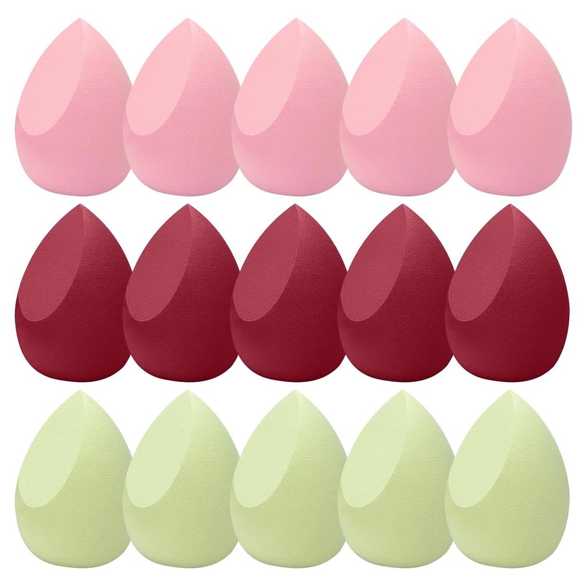 15-Pcs Makeup Sponge Set, Soft Latex-Free Wet&Dry for Foundation, Concealer