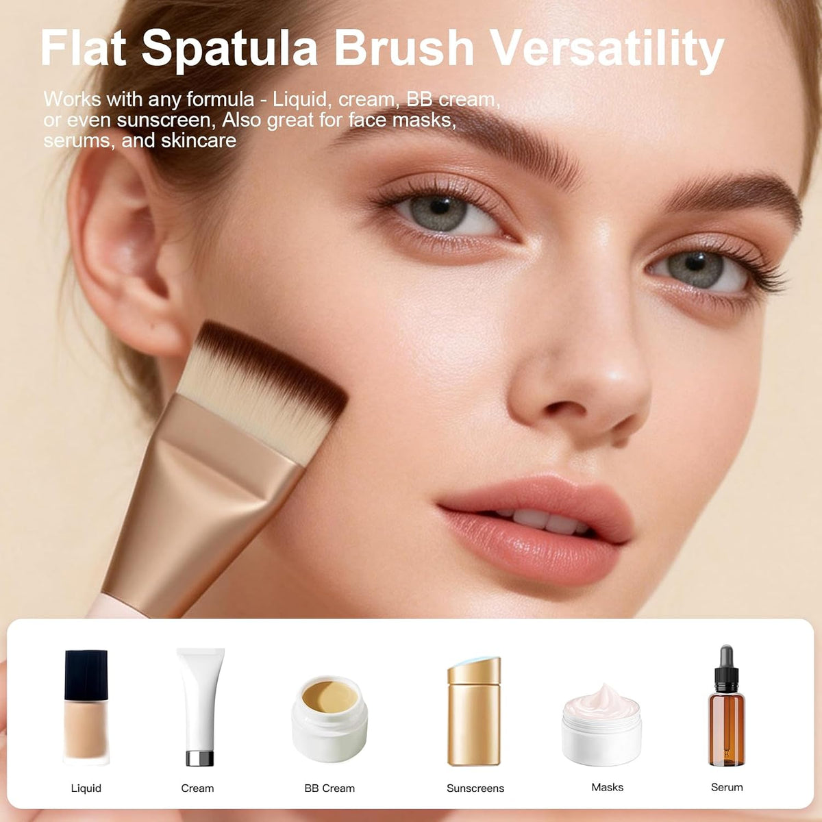 Flat Foundation Brush, Korean Spatula Foundation Brush