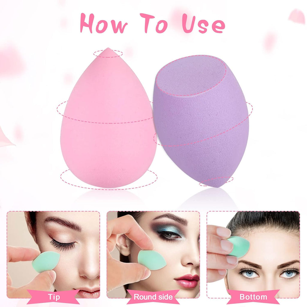 40 Pcs Mini Makeup Sponges, Multi-Color, Latex-Free, with Case