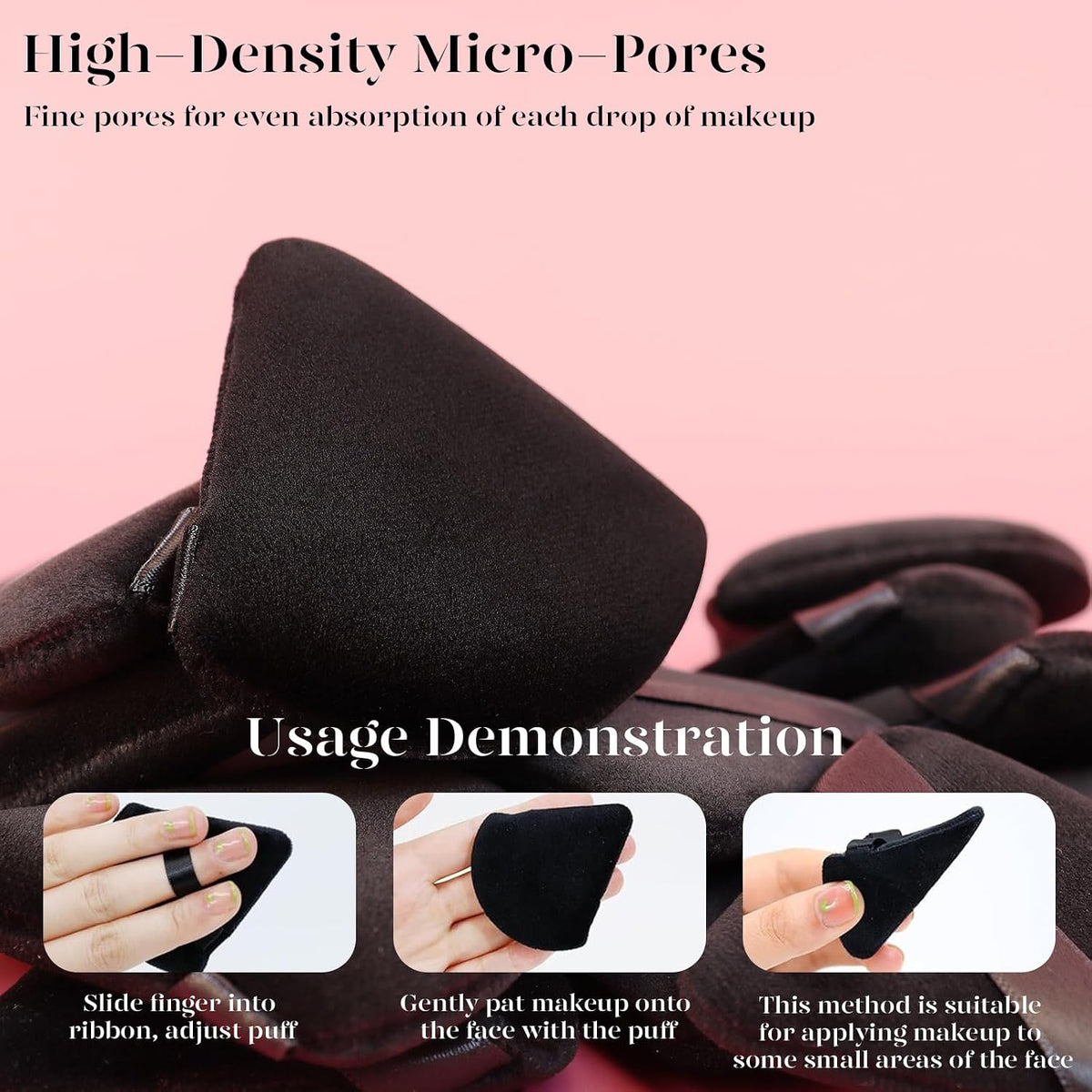 BEAKEY Powder Puff, 12pcs Face Triangle Powder Puffs for Loose & Foundation