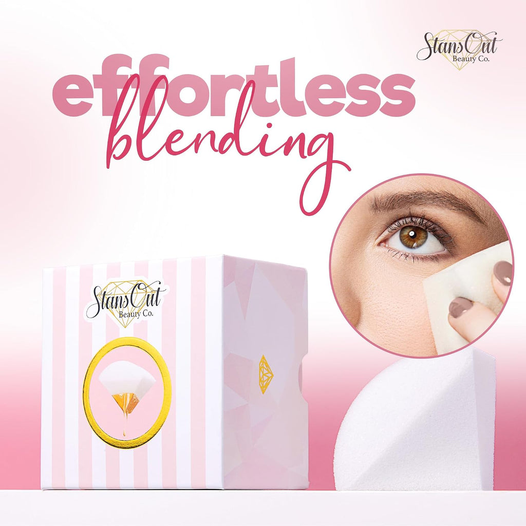 StansOut Memory Foam Makeup Sponge – No-Water-Needed Blender for Liquid, Cream & Powder Foundation – Airbrush Finish, Flawless Application