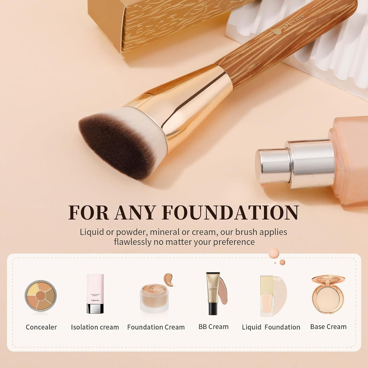 DUcare Makeup Brushes Angled Foundation Brush for Flawless Makeup
