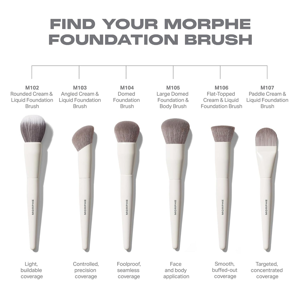 Morphe M104 Domed Foundation Brush - Dense Blending Tool for Seamless Coverage & Liquid Makeup Application - Buffing Foundation Brush for Even Complexion Finish