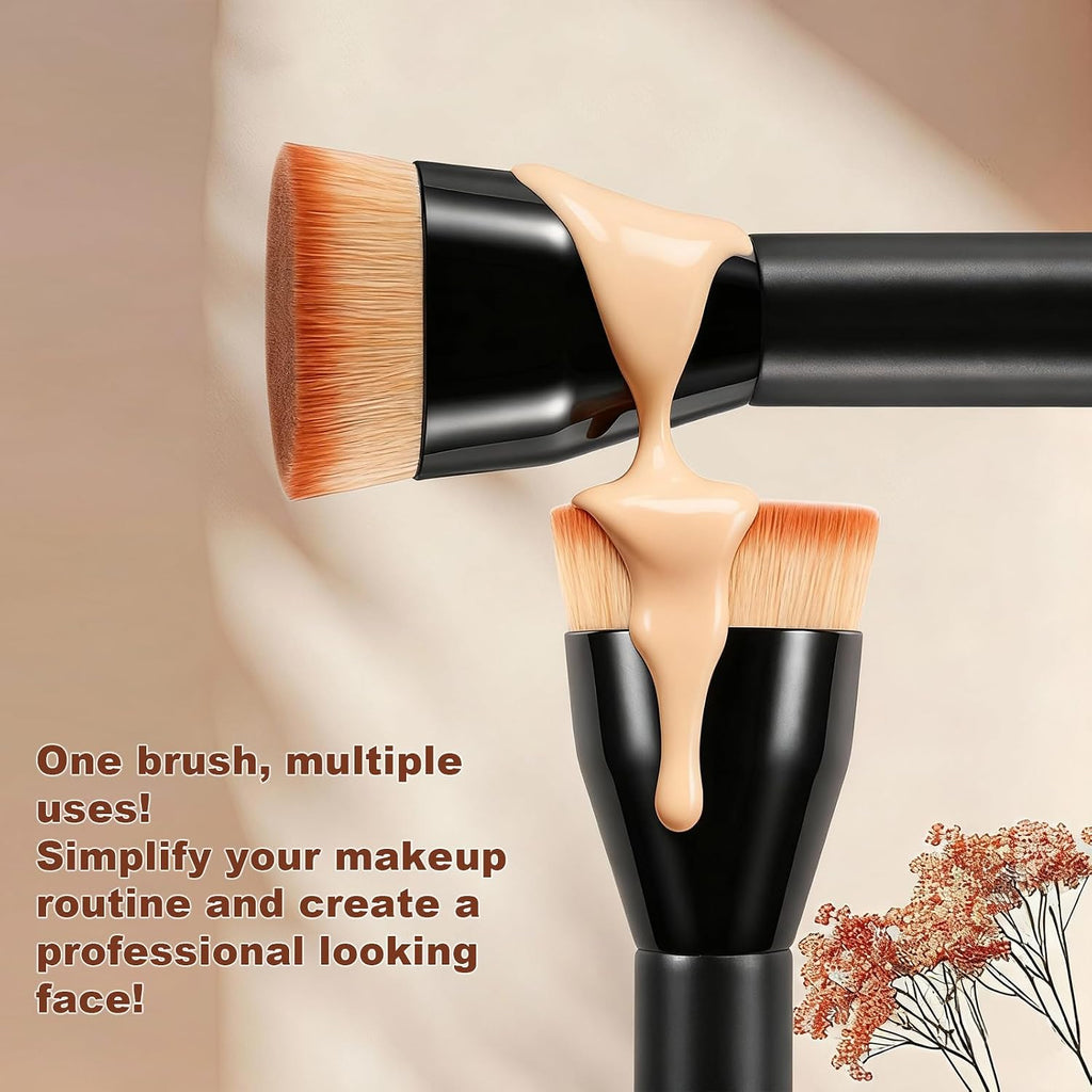 Foundation Brush for Mature Skin, Flat Top Kabuki, 1 Ct, Black
