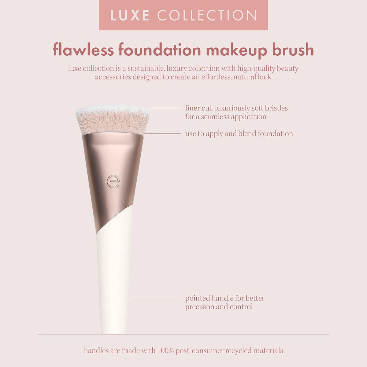 EcoTools Luxe Flawless Foundation Makeup Brush for Liquid, Cream Foundation