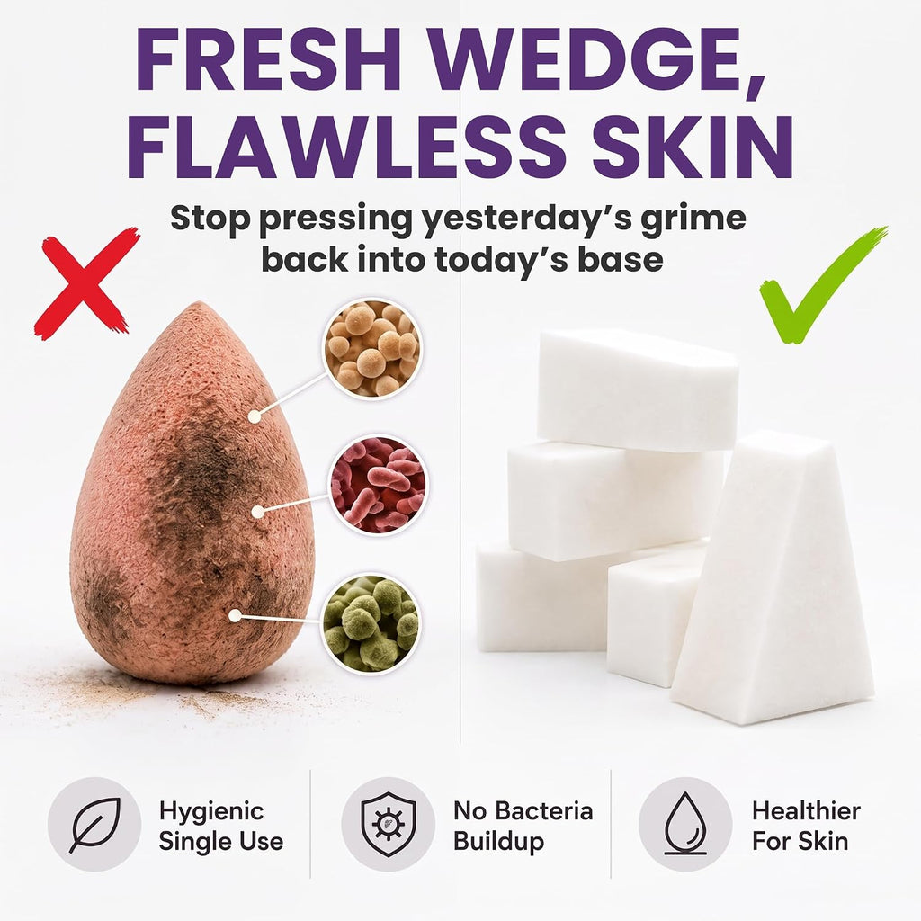 Earth & I - 32-Pack *PRE-CUT* Makeup Wedges: Professional Triangle Sponges