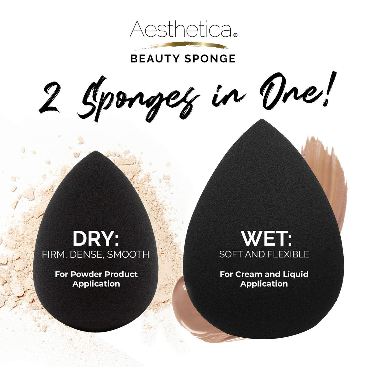 Aesthetica Beauty Sponge Blender, Latex Free & Vegan Makeup Sponge Blender