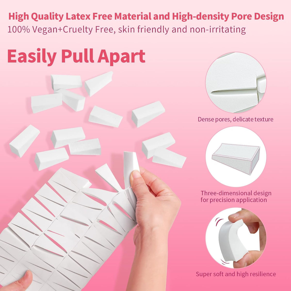 Fauxomor 108 Pcs Makeup Sponge Wedges Make Up Sponges for Foundation