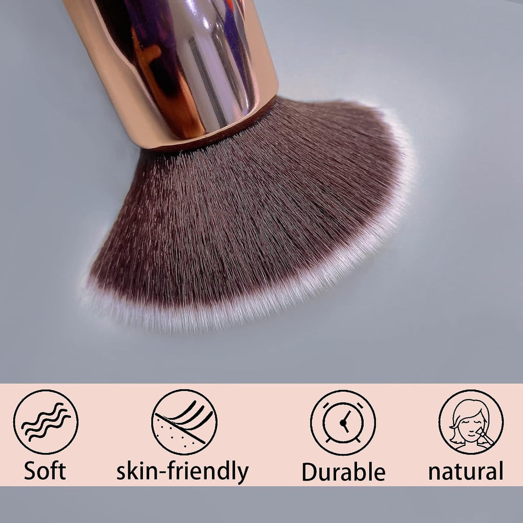 Foundation Brush For Liquid Makeup :Angled & Flat Top Kabuki Brush Synthetic Professional Makeup Brush For Liquid,Cream,and Powder-Buffing,Blending,Flawless Face Brush(GFOUNS-BR003-2P)