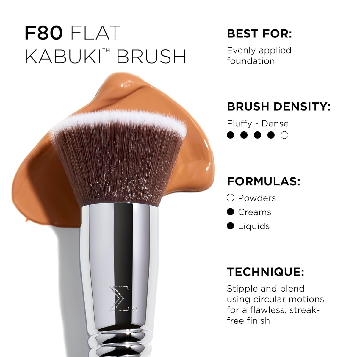 Sigma Beauty F80 Flat Kabuki™ Brush - Makeup Brush for Liquid and Cream