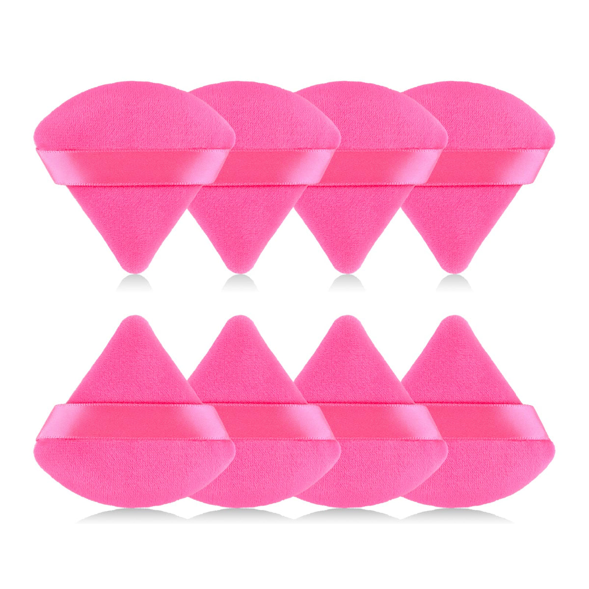 8Pcs of Triangular Powder Puff Makeup Sponges, Made of Super-soft Velvet, Designed for Contouring, Eye, and Corner, Beauty Blender Foundation Mixing Container.(Black)