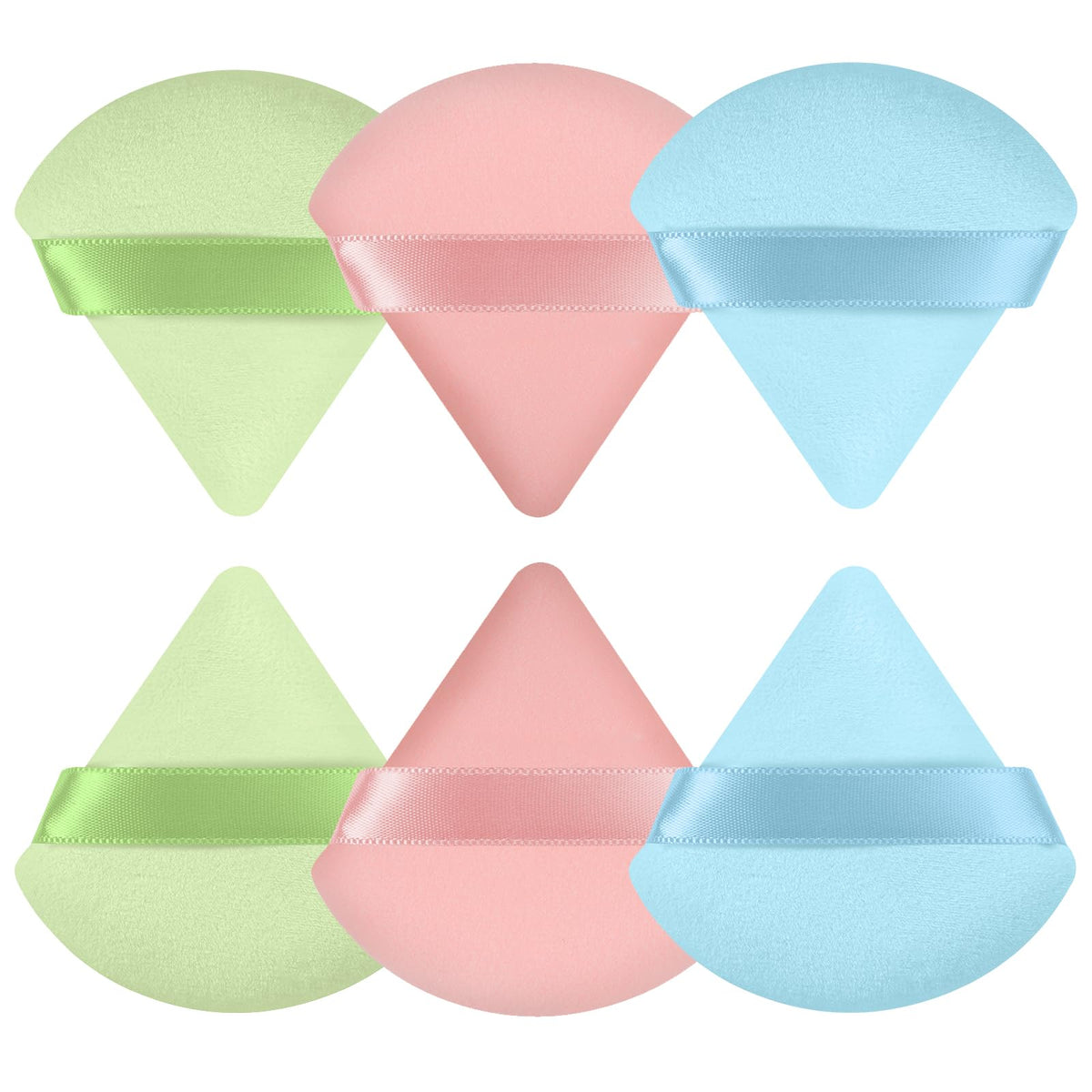 Pimoys 6 Pcs Powder Puffs, Triangle Makeup Sponge (Flesh)