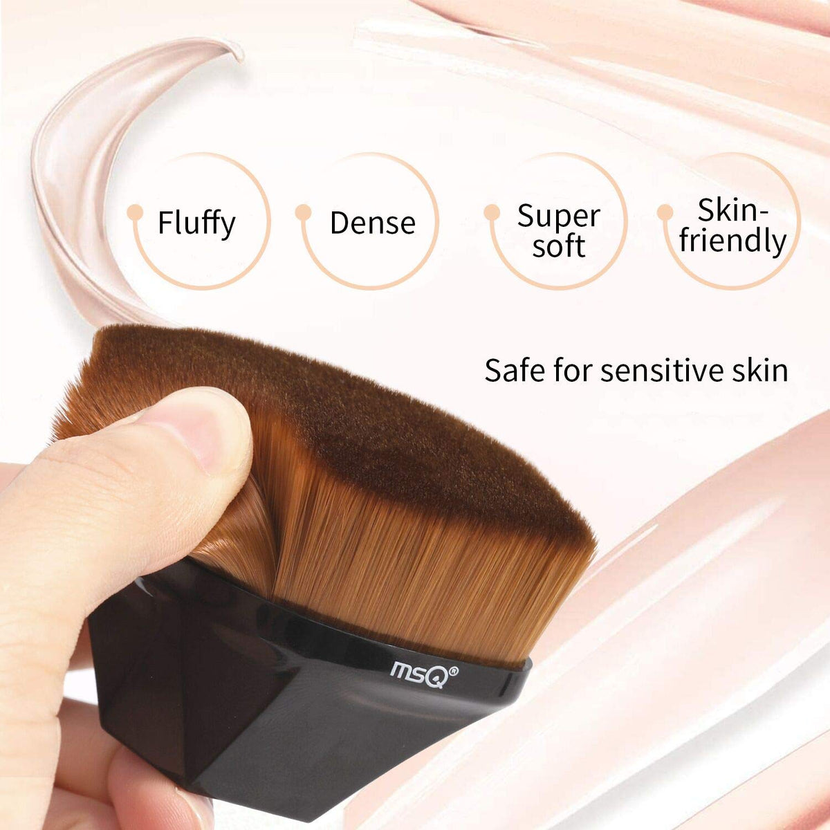 Foundation Brush Makeup Brush with Case, Black