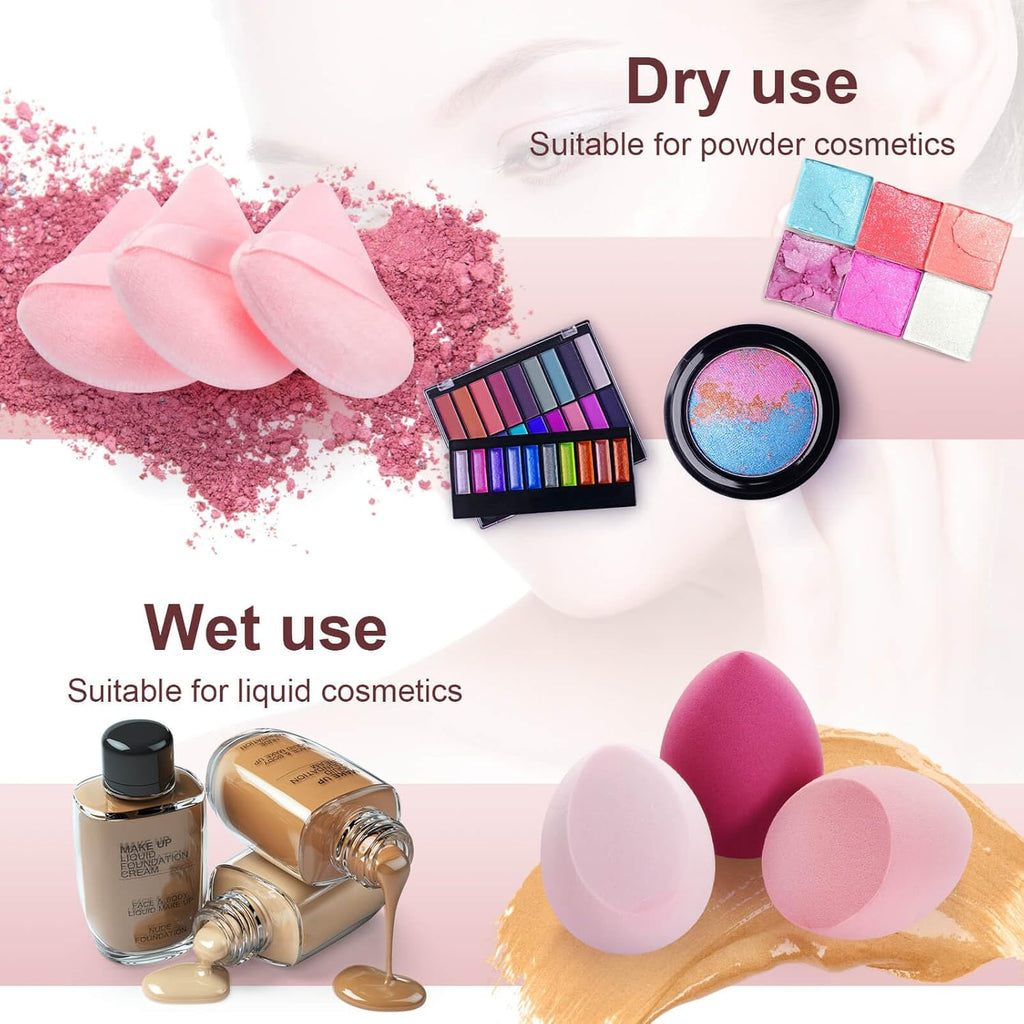 16PCS Makeup Sponge Set, with Triangle Powder Puff Beauty Blender Sponge and Mini Sponge For Foundation Concealer And Powder