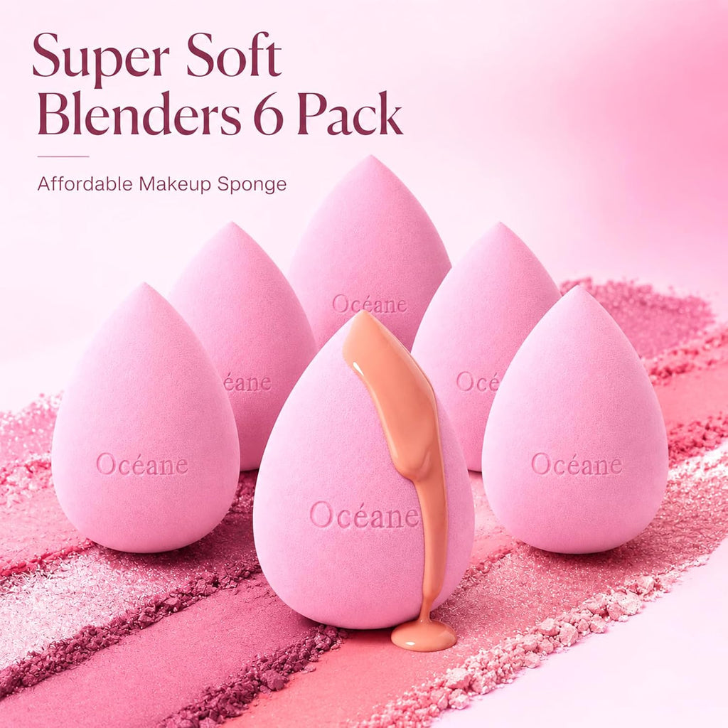 Makeup Sponge Set – Latex-Free and High-definition Set of 6 Makeup Wonder Blender for Liquid, Cream & Powder Super Soft Beauty Sponge Blenders