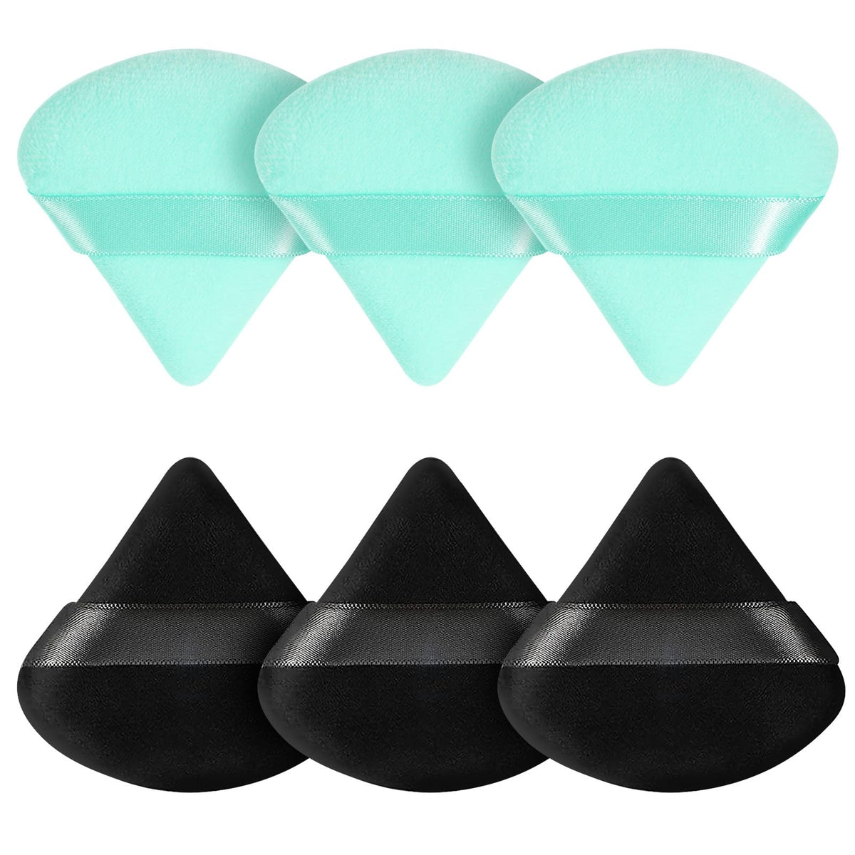 Pimoys Powder Puffs, 6 Pack Triangle Velour Face Sponges for Powder
