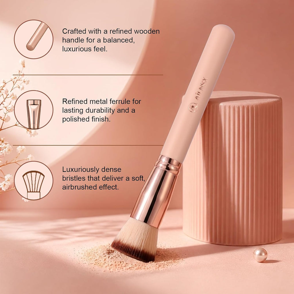 Flat Top Kabuki Foundation Brush, Soft Dense Makeup Brush for Liquid, Cream and Powder, Face Blending Brush for Foundation, Blush, Bronzer, Concealer and Contour